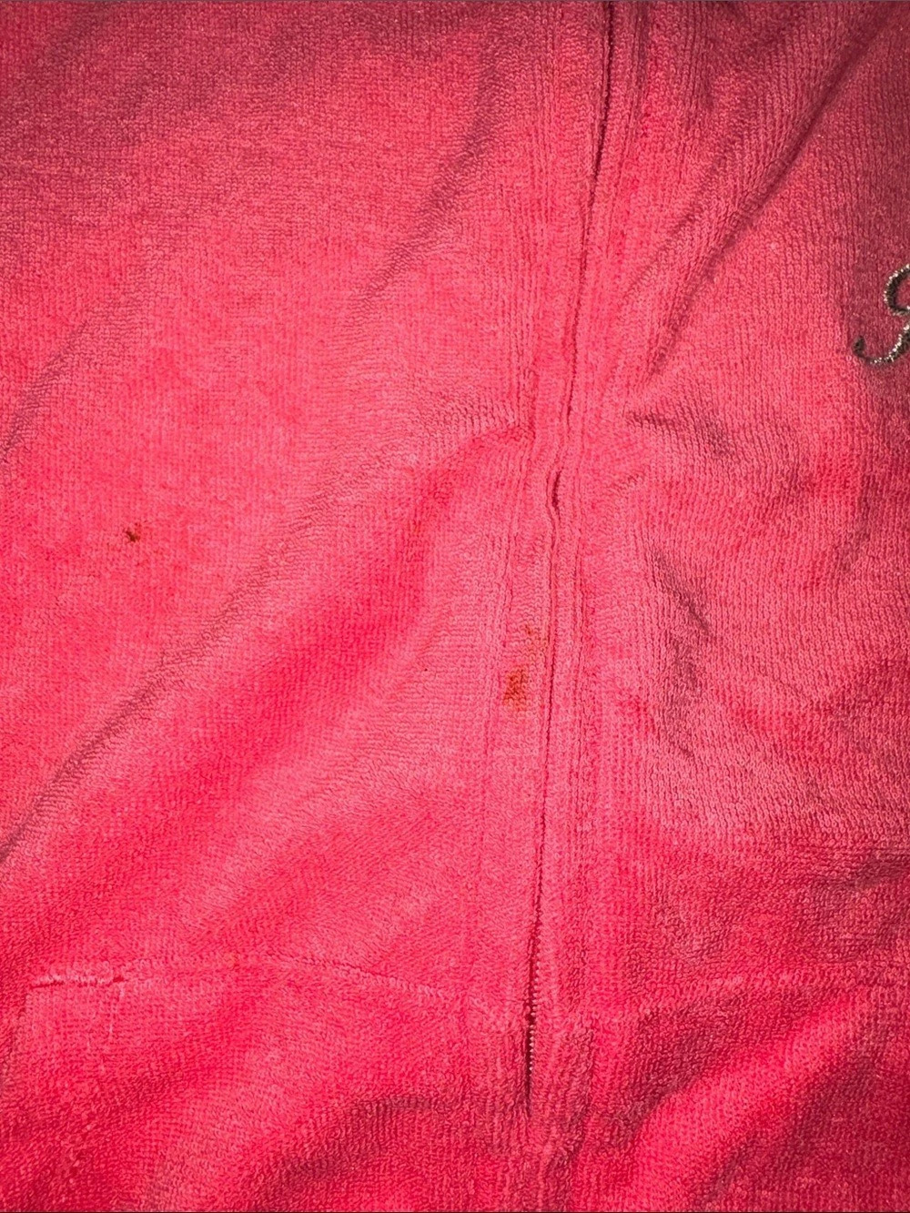 VINTAGE Juicy Couture Girls Velour Full Zip Hoodie Pink Size 6 - Picture 5 of 5
